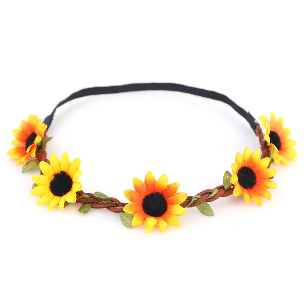Новая Мода Дейзи подсолнечника повязка гирлянда Винтаж фестиваль богемный Стиль