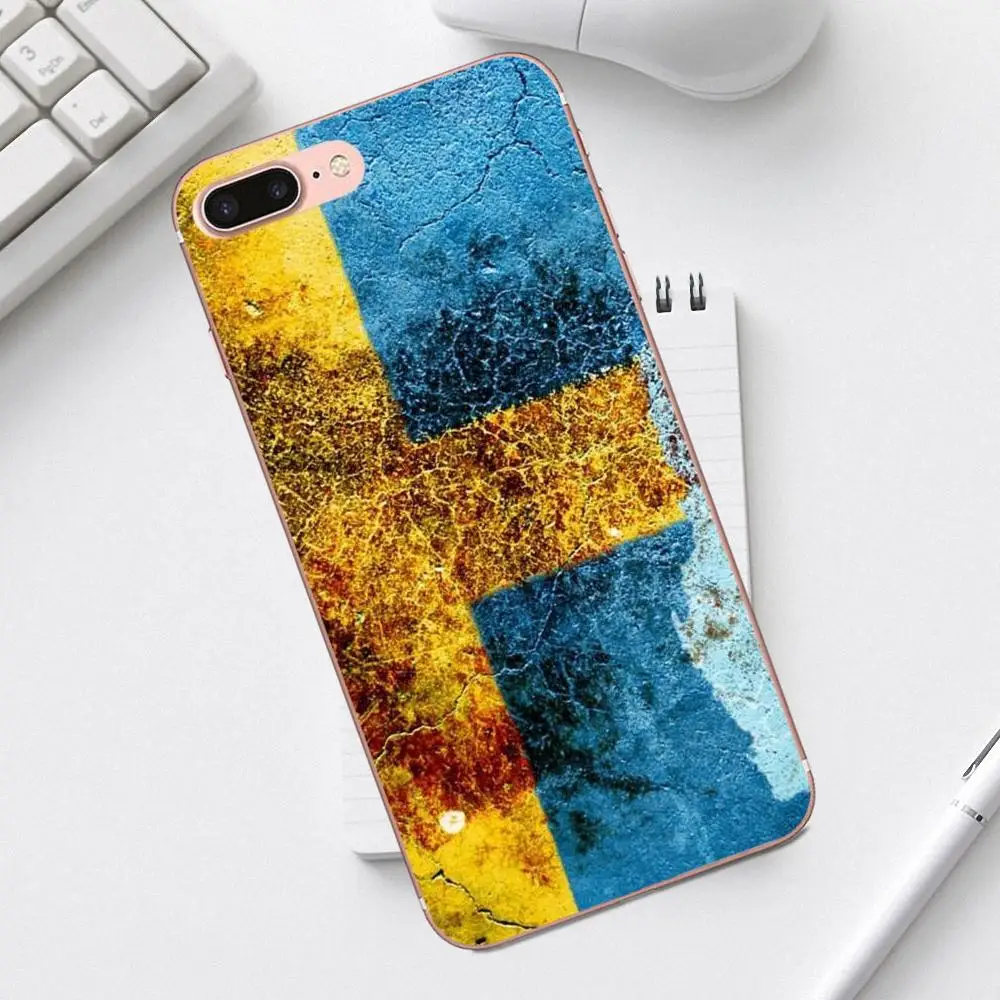 Qdowpz Тонкий силиконовый чехол Королевство Швеции Флаг для iPhone 4 4S 5 5C SE 6 6S 7 8 Plus X XS Max