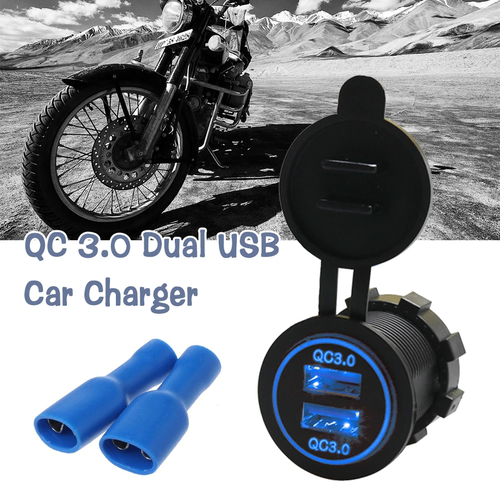 DC 12 V/24 V Автомобильный держатель для телефона на Зарядное устройство быстрое зарядное устройство с двумя портами USB 3,0 автомобиль изменение светодиодный быстрая Зарядное устройство IOS Android мобильного телефона для зарядки через планшет