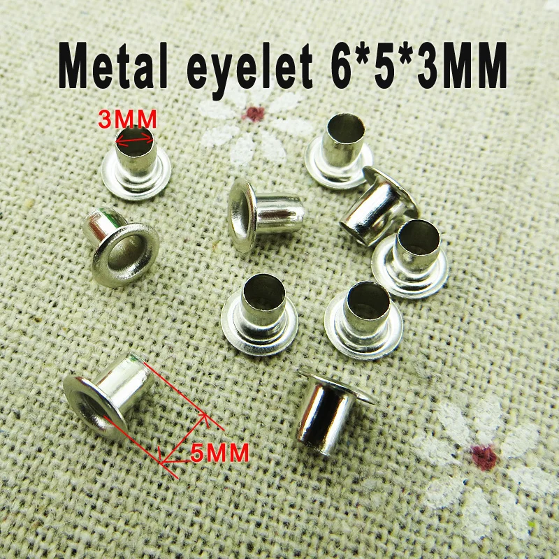 

200PCS 6*5*3MM METAL SILVER EYELET button sewing clothes accessory buttons bag SHOES eyelets ME-064k