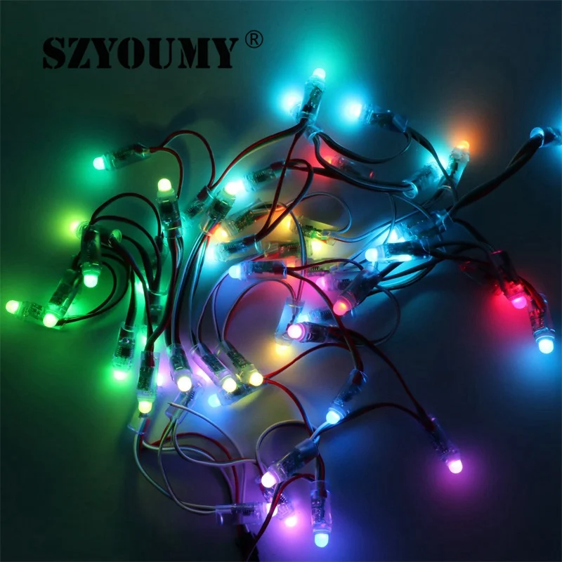 SZYOUMY DC5V WS2811 IC светодиодный модули Строка свет 12 мм Полный Цвет IP68 Водонепроницаемый реклама светодиодный пикселей огни+ светодиодный контроллер