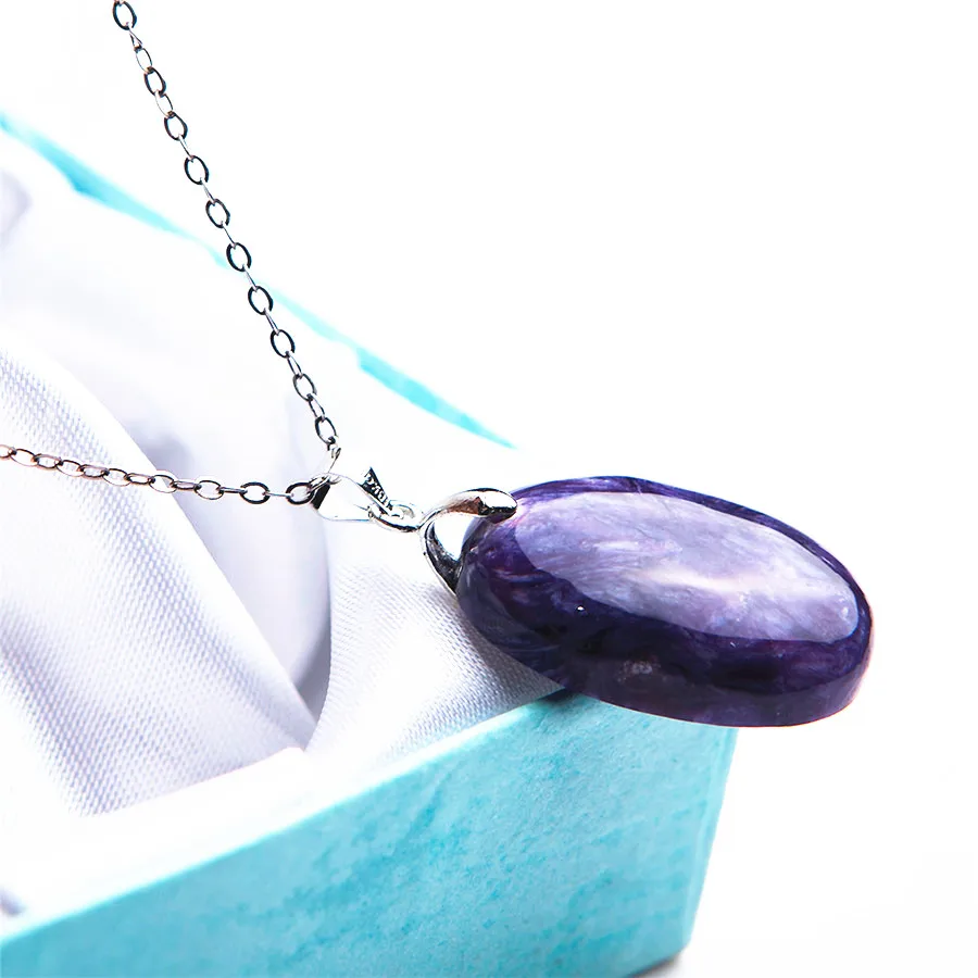 Genuine Natural Purple Charoite Gemstone Crystal Charms Necklace Pendant Bead 27*19*8mm | Украшения и аксессуары