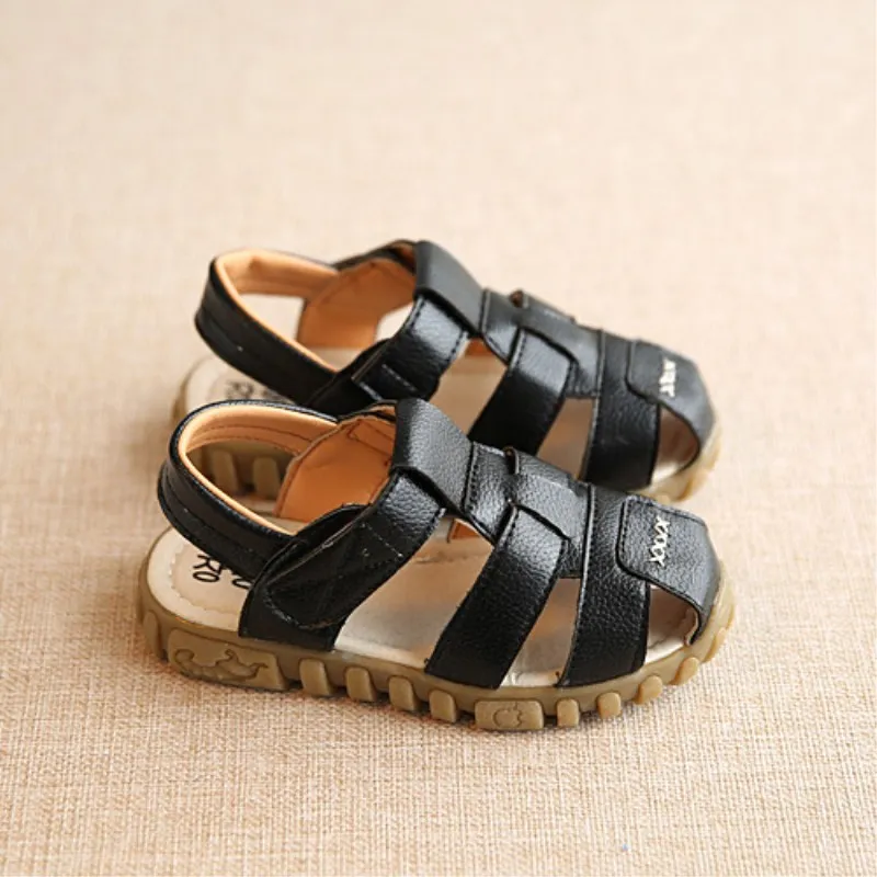 Сандалии из мягкой кожи для мальчиков пляжные сандалии с подошвой натуральной