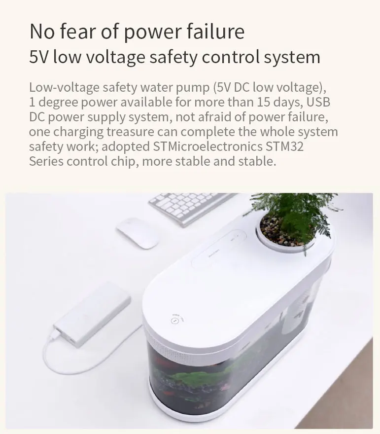 XIAOMI геометрический аквариум для рыб аквапоника экосистема маленький сад для воды экологический аквариум прозрачный аквариум