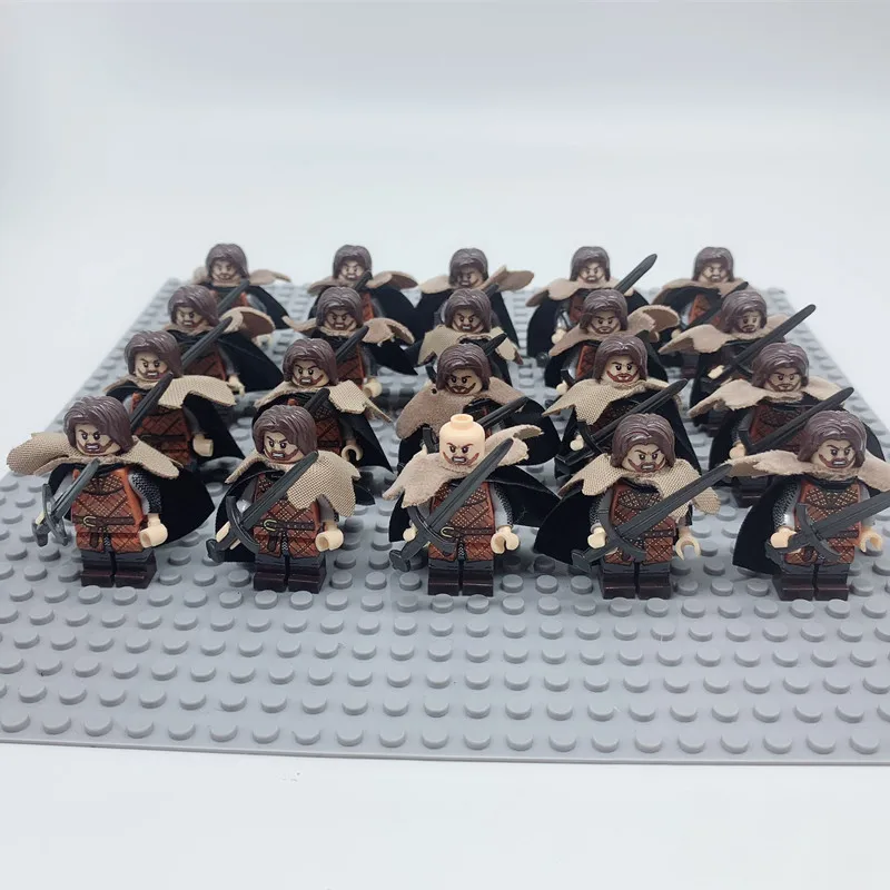 XP043 20PCS 20 шт. leingly Урук ха Властелин колец фигурка солдат Гондора рыцарь копье меч строительные блоки кирпичи игрушки - Цвет: XP043 20PCS