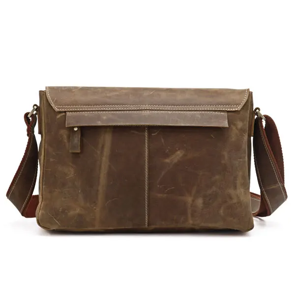 High Quality Vintage Brown Thick Durable Crazy Horse Genuine Leather Men Messenger Bags Male Shoulder M6002 | Багаж и сумки