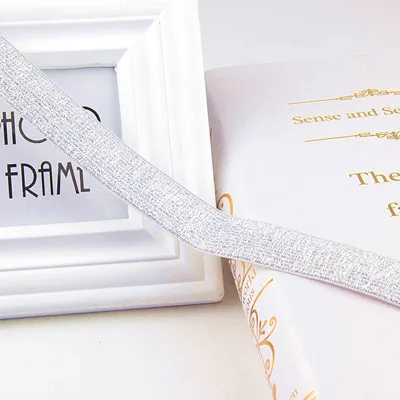 glitter silver 4cm Резинка 4 см ширина мягкий Блестящий золотистый Серебристый РЕЗИНКИ 40 мм шитье DIY сумка шляпа одежда платье аксессуары для одежды 1 м - Цвет: glitter silver 4cm
