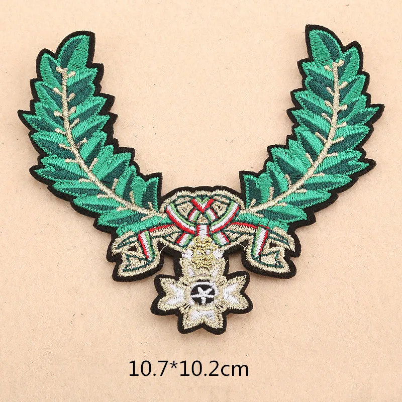 On Patches For Clothing Fabric Badges Applique Embroidered Stickers Scrapbooking DIY Sewing Accessories Leaf wing | Дом и сад