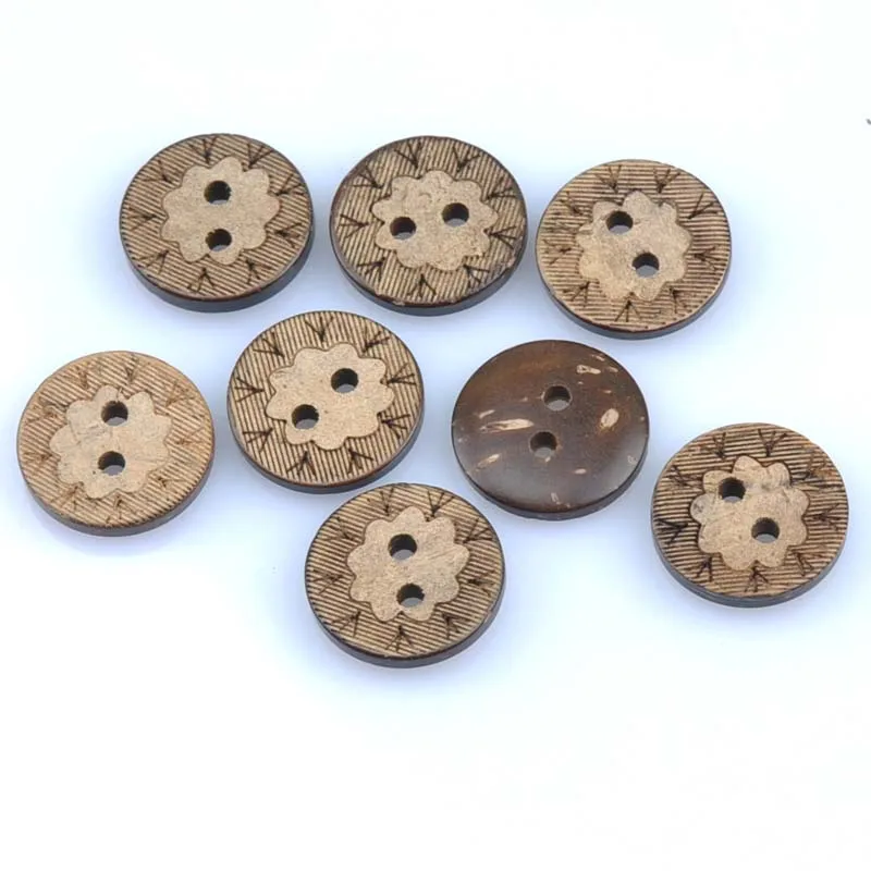 50 шт. смешанный узор Кокосовая оболочка Швейные Кнопки Ремесло и Скрапбукинг 15 мм