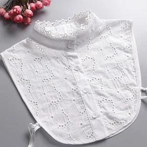 Съемный воротник, ложный съемный воротник, Женский чокер с лацканами, ожерелье, рубашка, имитация кружева, полый хлопковый воротник-стойка, женская рубашка