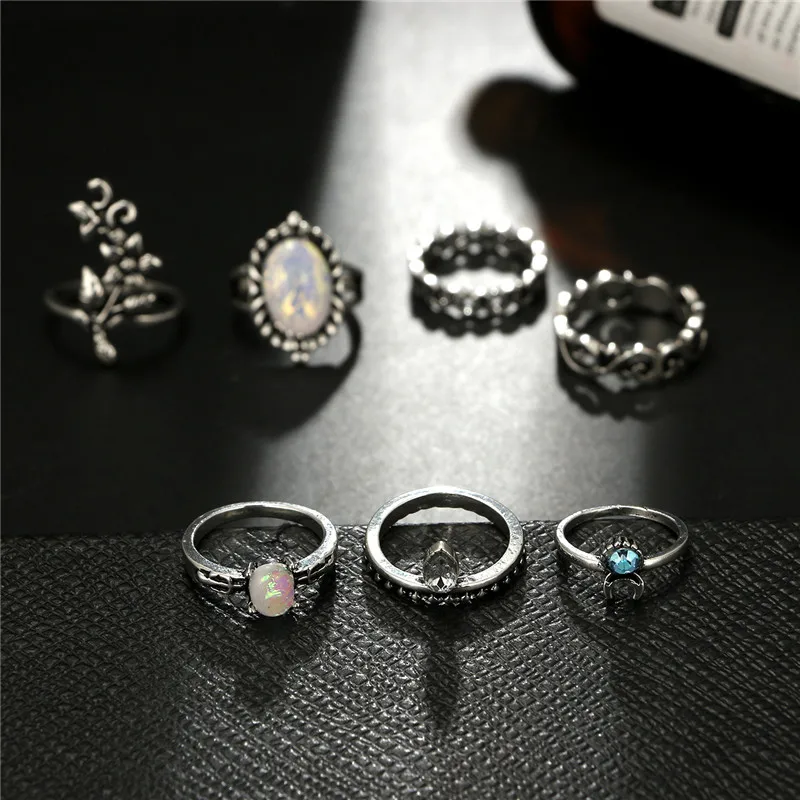 7 шт./лот Льда и Огня горный хрусталь кольцо наборы для ухода за кожей Для женщин