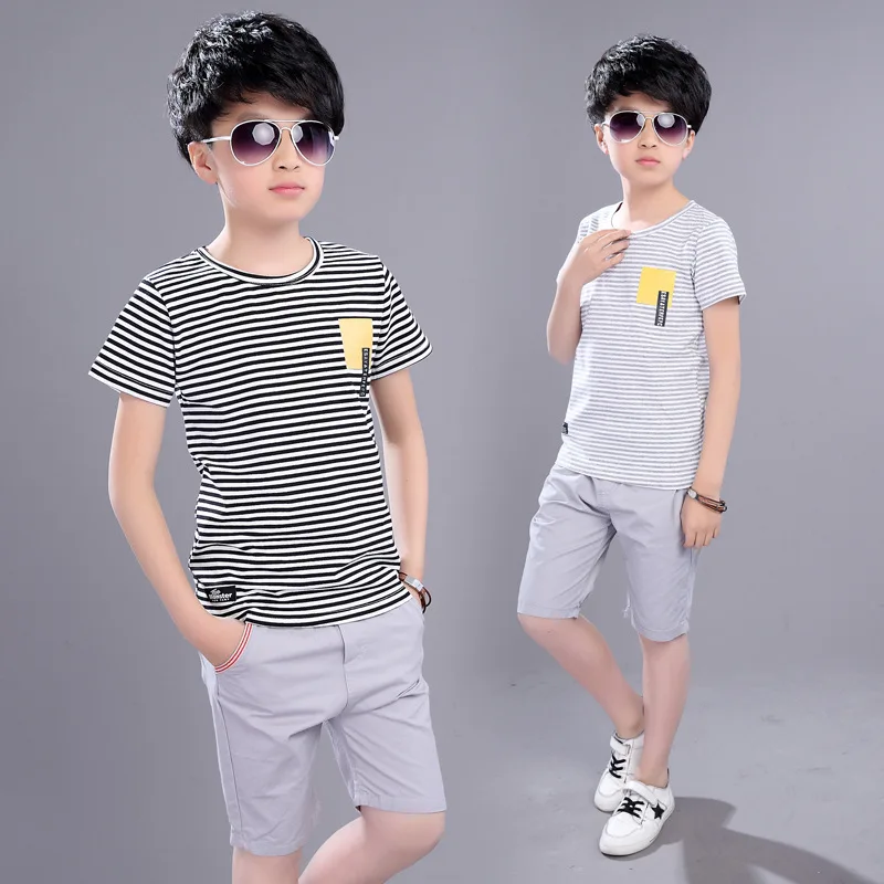children summer new clothing sets boys clothes fashion letter short sleeve T-shirt+shorts 2pcs set baby boy sports suit |