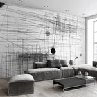 Пользовательские фото обои Современная мода абстрактные черные белые линии точки креативное искусство роспись обои гостиная украшение для дома
