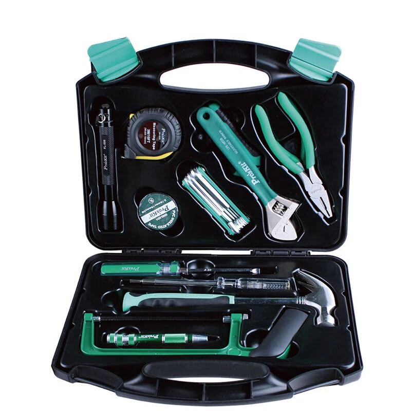 Pro'skit PK-2028 28 шт. инструментальная коробка для набора инструментов Домашний набор аппаратных средств набор инструментов для ремонта плоскогубцы отвертка ключ Ножницы Набор