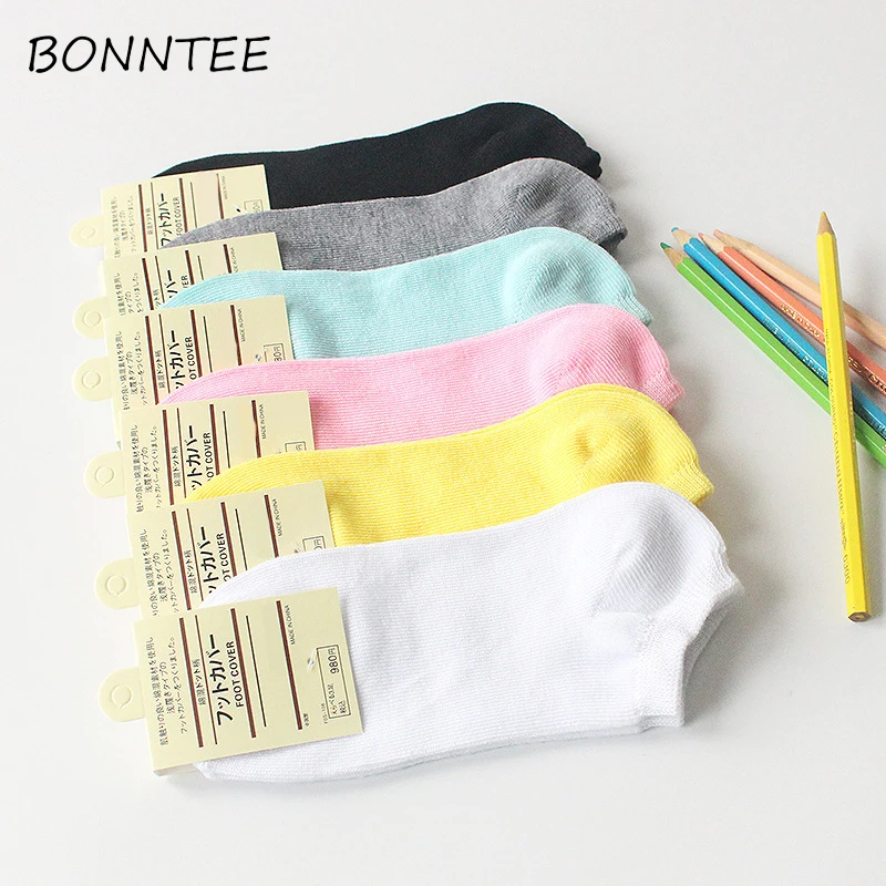 

Socks Women Kawaii Solid Simple Breathable Deodorant Casual Candy Color Fashion Womens Cute Sock Chic Summer Soft Student Trendy