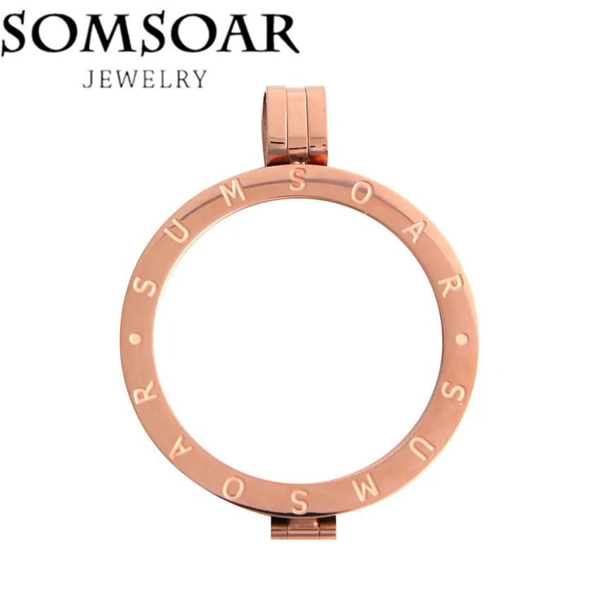 

Somsoar Jewelry 35MM My Coin Holder Frame Pendant with Carving Fit 33MM Deluxe Coin For Women Gift 5pcs/lot t