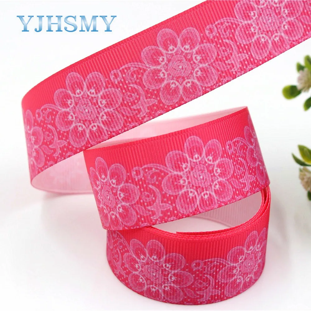 Yjhsmy 1712083 3 ярдов 25 мм мультфильм ленты термотрансферной печати Grosgrain Свадебные