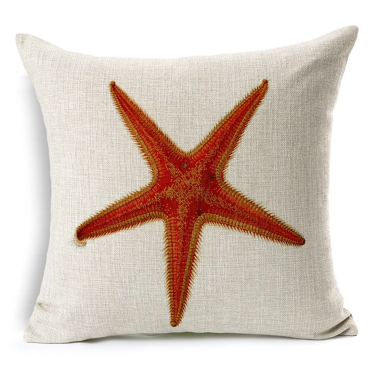 Marine Starfish Seahorse Printed Cushion Covers Decorative Pillows Housse De Coussin Square Sofa Funda Cojin Kussenhoes | Дом и сад