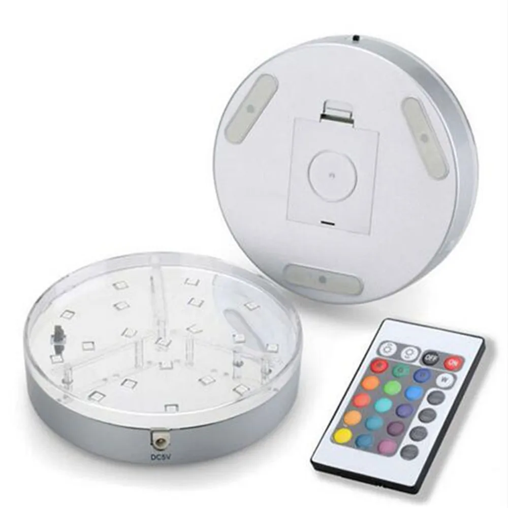 Rechargeable Centerpiece Lighting Remote Controlled 6inch Silver Round Base Ice Bucket Lights for Wedding Reception | Лампы и