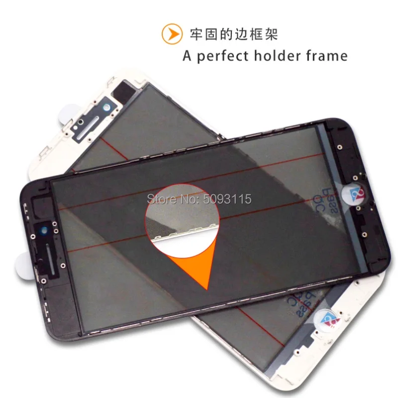 10PCS LCD Front Glass 4in1 Cold press with Frame original OCA polarizer For iPhone 5s 6sPlus 6g 6P 6s Screen repair Replacement | Мобильные
