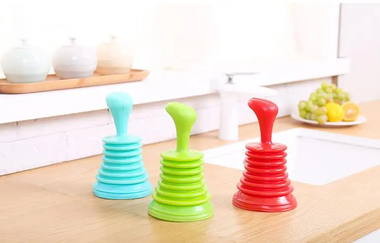ORGANBOO 1PC Hand-held home toilet plunger sink dredge pipe suction cup powerful dredge toilet drain squeezed drain cleaner