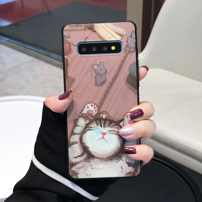 YHBBCASES мягкий чехол с мультипликационным карманом и кроликом для Samsung Note 8 9 Lazy Cat