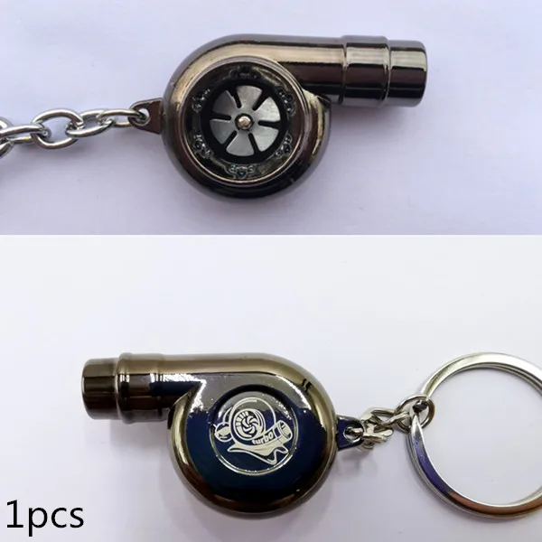 1pcs Автомобильный металлический брелок со звуком турбо брелок втулка подшипник спиннинга автозапчасти Модель турбины турбо зарядное устройство кольцо ключ турбо брелок - Название цвета: 1pcs