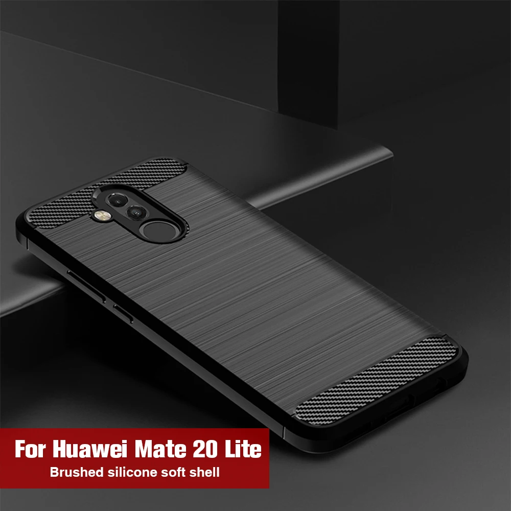 Чехол для Huawei P Smart 2019 силиконовый мягкий чехол из углеродного волокна Nova 3 3i 4