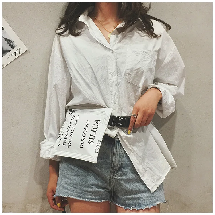 Женская поясная сумка GETSRING для женщин 2020 нагрудная с буквенным принтом белая