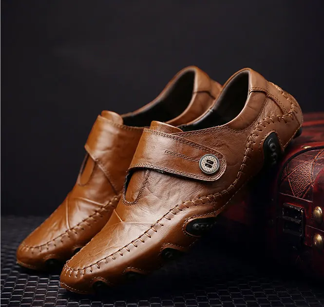 2017 New Arrival Fashion Men Flats Casual Shoes High Quality Genuine Leather Driving Brown Black Buckle | Обувь