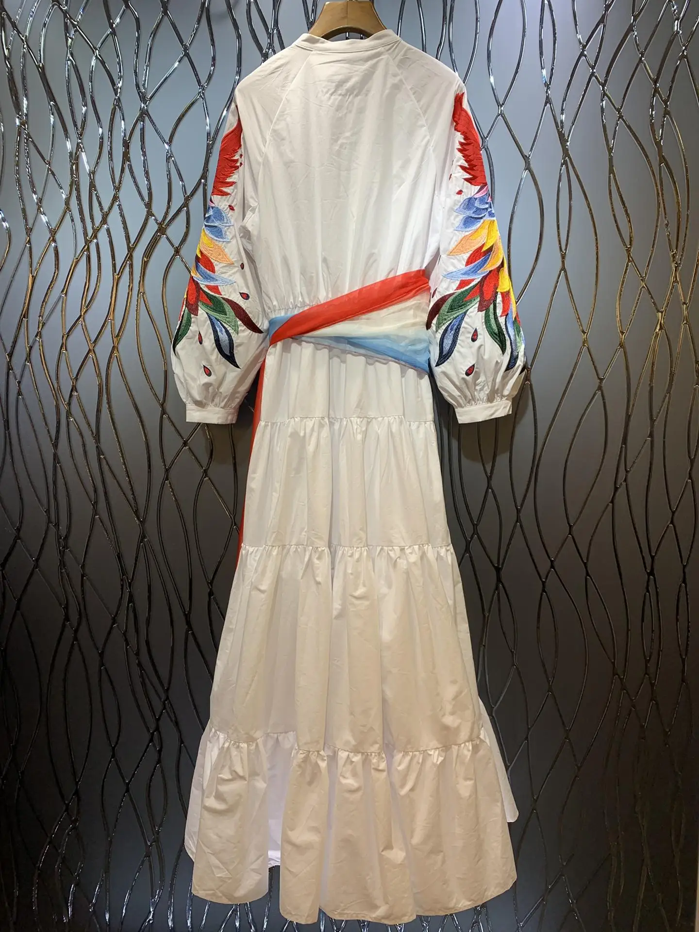New Lazy Fashion Embroidery Harbor Style Small-collar Heavy Industry Dress in Summer of