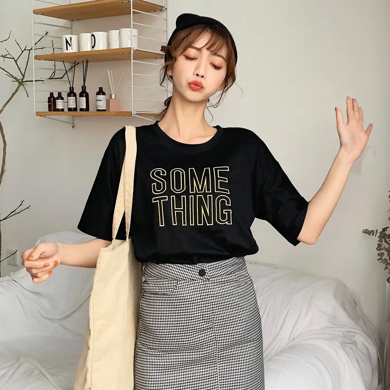 Чужой котенок Лидер продаж Вышивка буквы обычный короткий рукав мода новый o