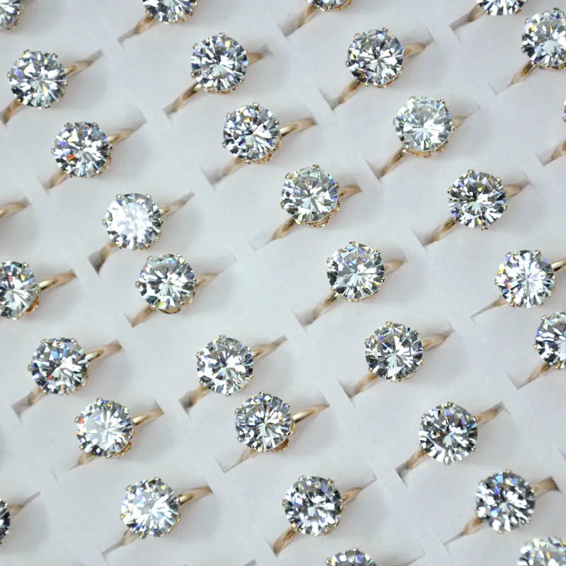 15 шт. 1.75ct AAA циркон розовое Золотое обручальное кольцо для женщин Свадебные