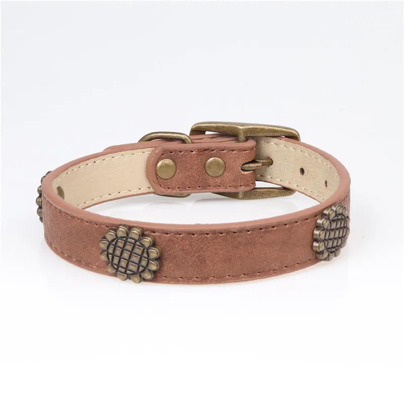 Высокое качество из мягкой искусственной кожи ошейник с нежным бронзовые