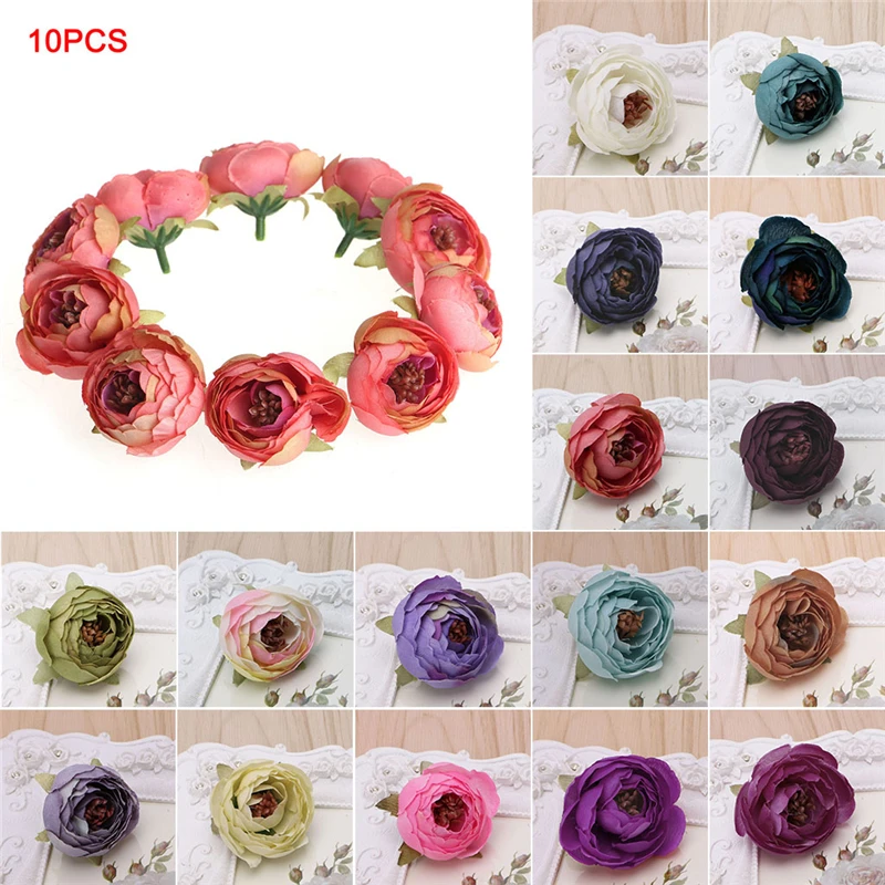 10 шт. искусственный цветок голова камелии свадебная заколка для волос