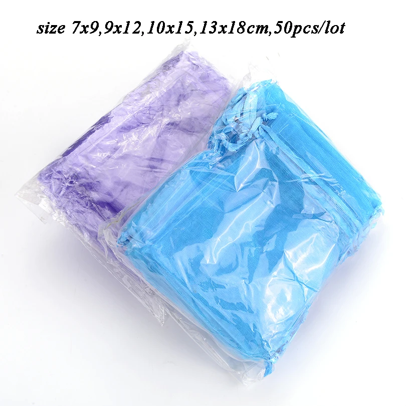 50 шт. мешочки из органзы 7 х9 9 х12 10 х15 13 х18 см|jewelry packing|jewelry packaging bagsbag jewelry |
