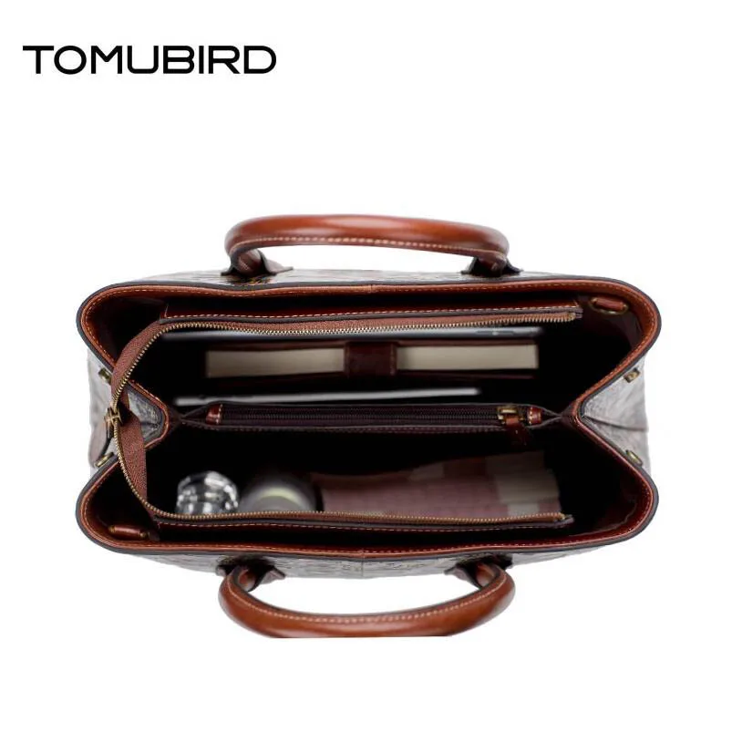 Сумка TOMUBIRD из натуральной кожи превосходный дизайнер с тиснением вручную | Багаж