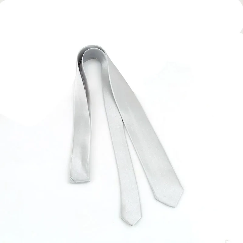 5cm silver Мужские однотонные черные классические галстуки для жениха зеленого цвета 6 см тонкие шейные Галстуки для свадьба галстук тонкий галстук для жениха для мужчин - Цвет: 5cm silver