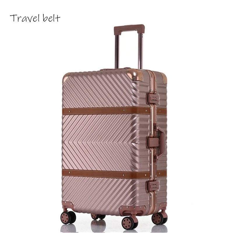 Travel Belt 100% aluminum frame 20/24/29 inch Rolling Luggage Spinner Fashion brand Suitcase Wheels Women men password Trolley | Багаж и