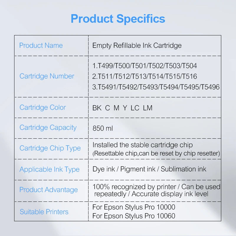 Картридж для Epson Stylus Pro 10000 10600 6 цветов/комплект|cartridge stylus|cartridge valvechips bga |