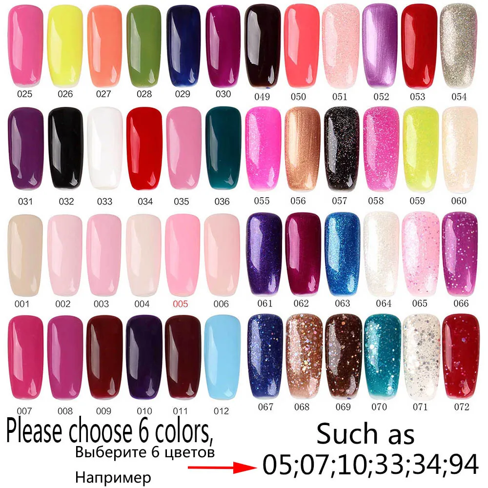 Nail art Набор 36 Вт УФ лампы Сушилка Маникюр Tool 6 Цвет лак для ногтей гель лаки Base Gel Top