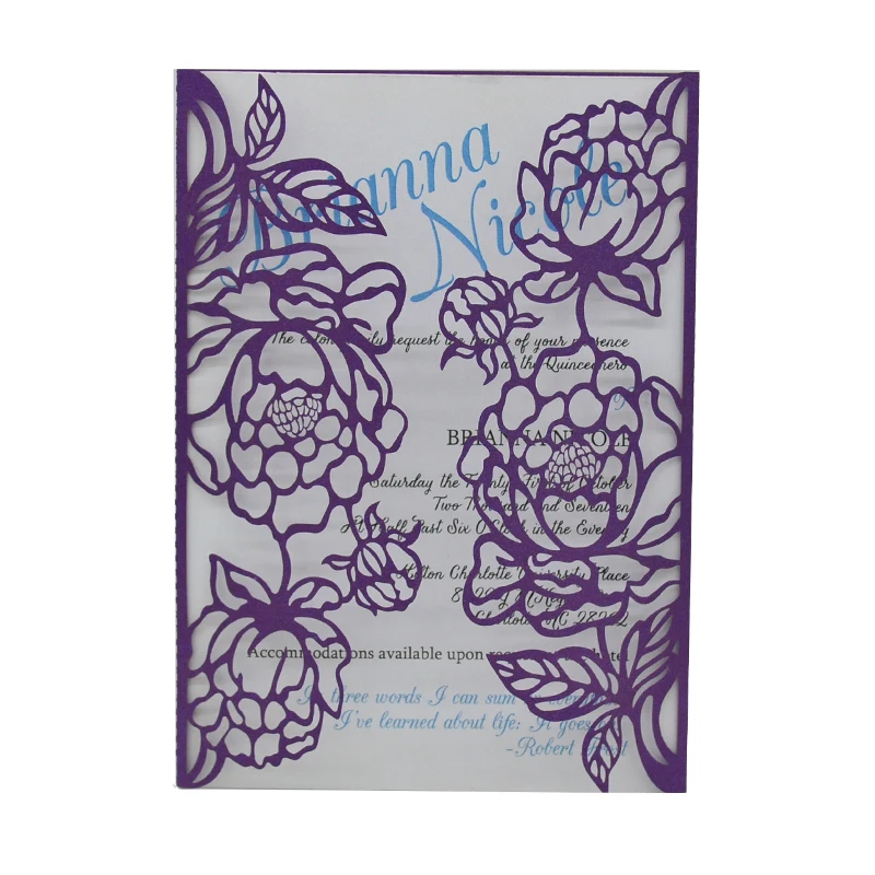 Лазерная резка приглашения quinceanera Свадебные incitations card | Дом и сад