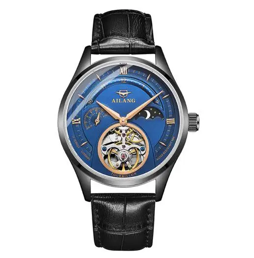 color 4 Leather Band AILANG 41 мм механические часы мужские военные часы водонепроницаемые 50 м Роскошные часы с каркасом турбийоном сапфировое стекло часы для мужчин - Цвет: color 4 Leather Band