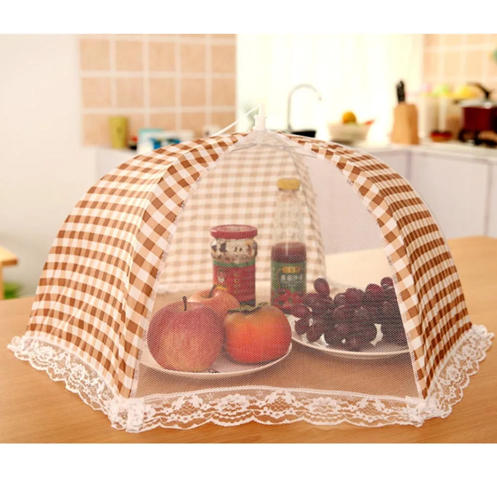 

Kitchen Party Table Folded Food Storage Cover Folding Umbrella Mesh Lace Metal Frame
