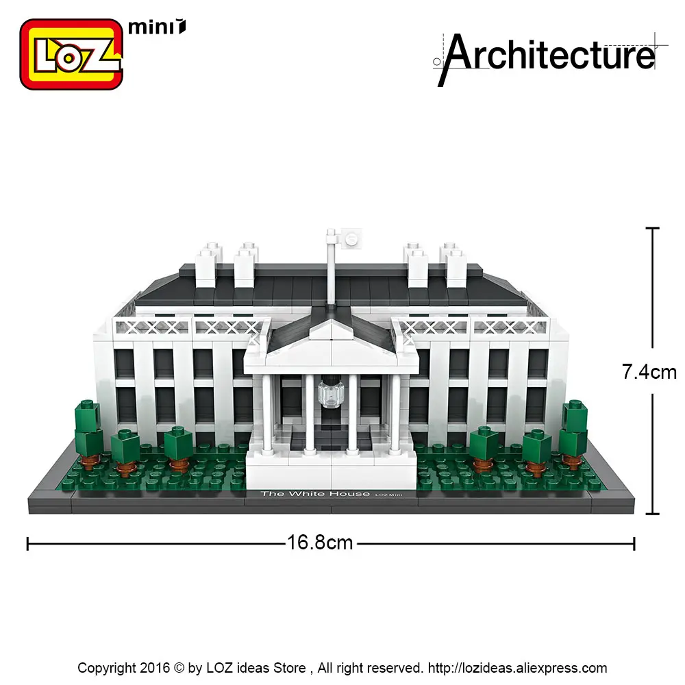 Строительные блоки LoZ архитектура Белый дом модель Развивающие игрушки для детей