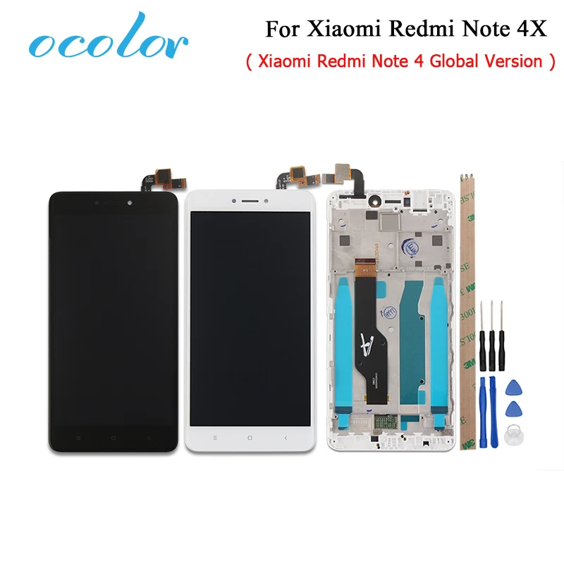 ЖК дисплей и тачскрин с рамкой 5 дюйма для Xiaomi Redmi Note 4X|screen touch|display screenlcd note |