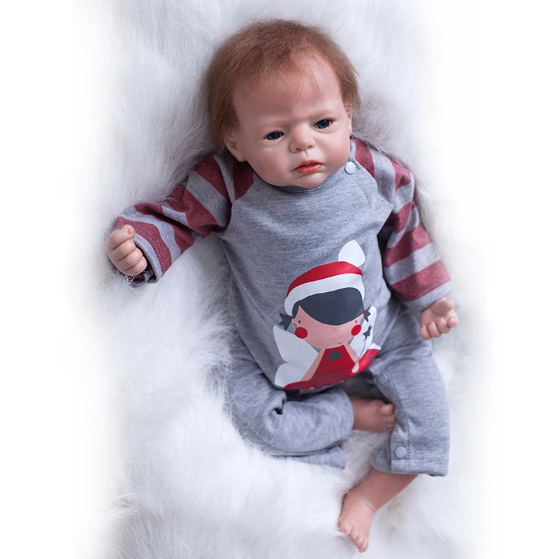 22 дюймов Reborn Baby Doll ручной работы Мягкие силиконовые реалистичные куклы новорожденных реалистичные детские куклы игрушки для детей подарок на день рождения