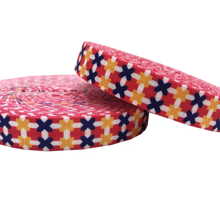10yard 5/8'' aztec stripe printed fold over elastic hair ties accessories ribbon ponytail holders | Дом и сад