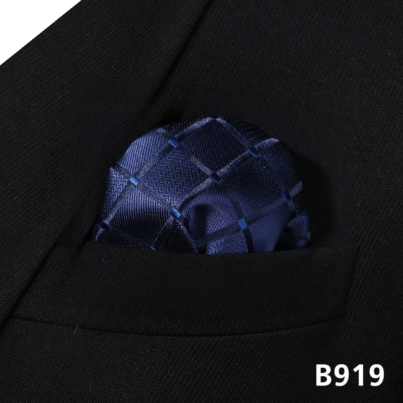 B919 Горошек проверьте мужчин Silk Pocket Square Hanky Свадьба платок# B9 платок классический свадьбу - Цвет: B919