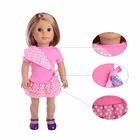 Одежда для куклы, милое розовое платье в горошек с бантом, подходит для куклы 18 дюймов, лучший подарок на день рождения для детей b609
